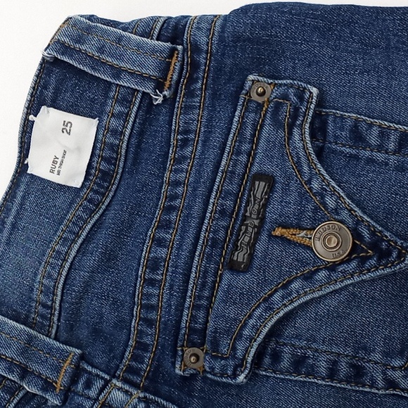 Hudson Ruby Mid-Thigh Cuffed Button Flap Pocket Denim Jean Shorts 25 - Picture 10 of 14